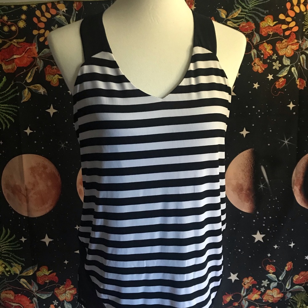 Black & white striped tank